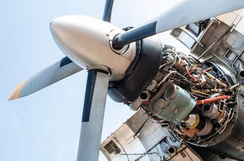 military plane getting maintenance