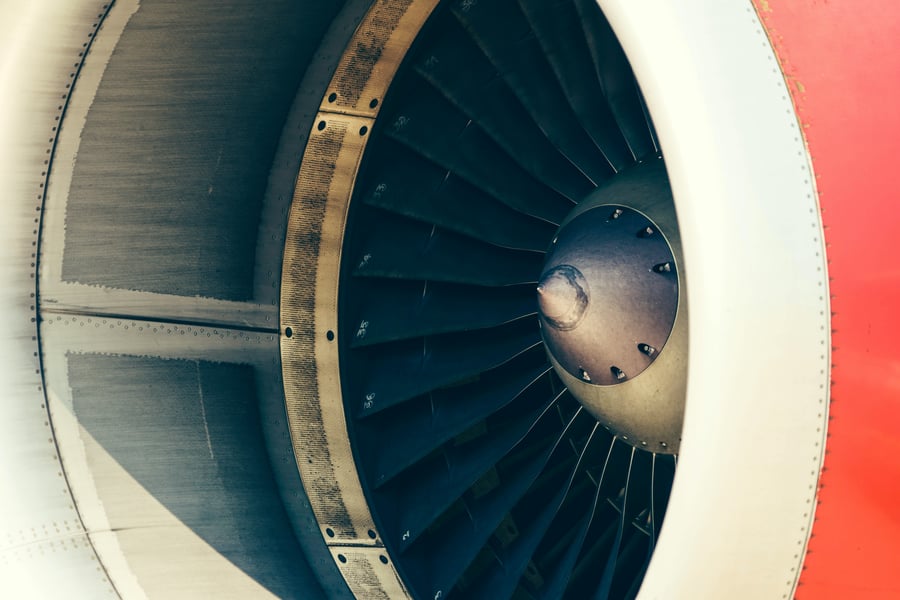 Source One Spares Aviation MRO Play a Key Role Close Up of Jet Engine